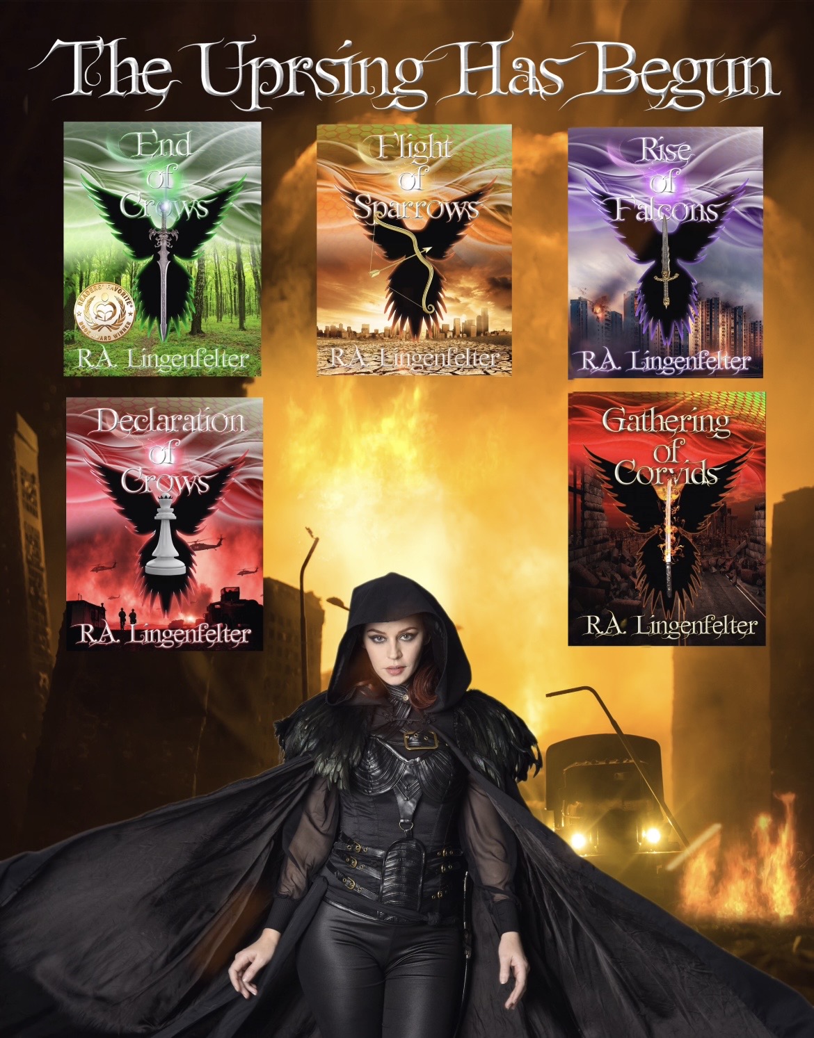 Flight of sparrows by R.A.Lingenfelter