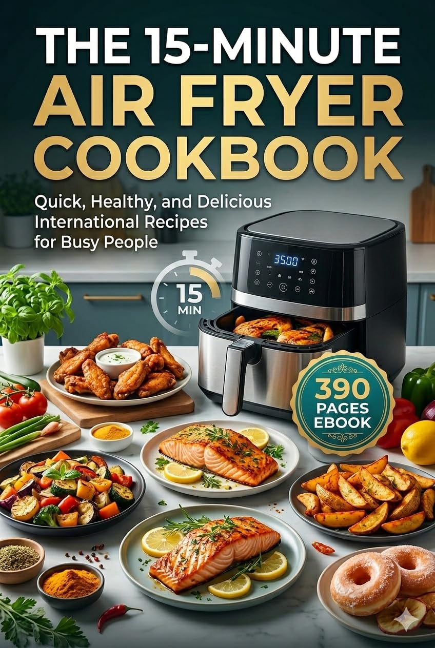 The 15-Minute Air Fryer Cookbook: Quick, Healthy, and Crispy International Recipes for Beginners and Busy Families