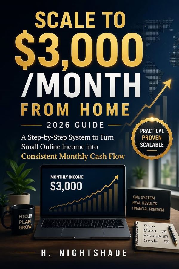 SCALE TO $3,000 /MONTH FROM HOME __2026 Guide__: A Step-by-Step System to Turn Small Online Income into Consistent Monthly Cash Flow (The Problem Solver Series Book 4)